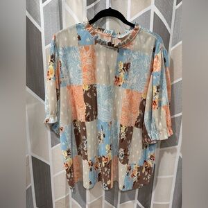 Cato Multicolor Patchwork Blouse